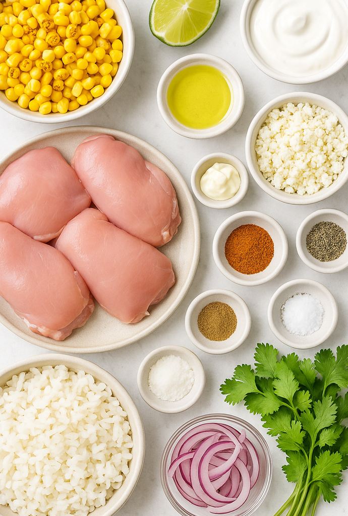 street corn chicken rice bowl recipe​ ingredients