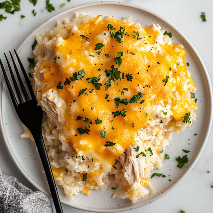 cheesy chicken and rice casserole​
