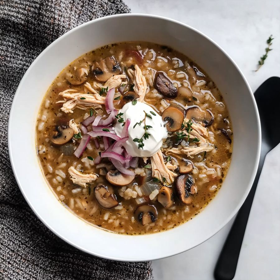 chicken rice mushroom soup​