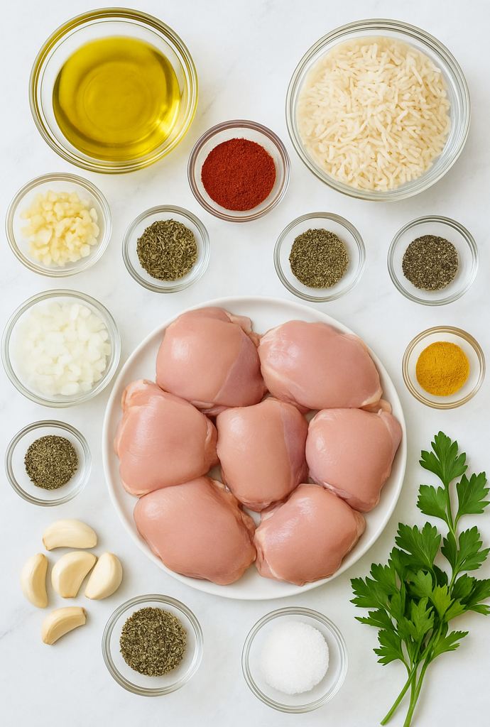 chicken thigh and rice recipes ingredients