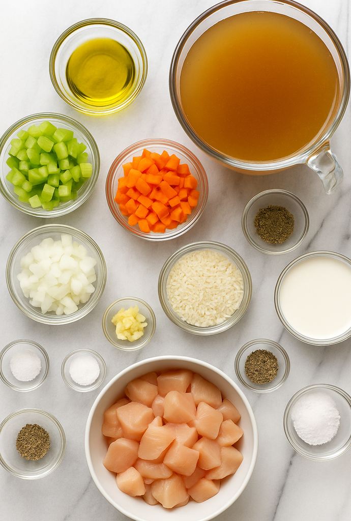 creamy chicken and rice soup ingredients
