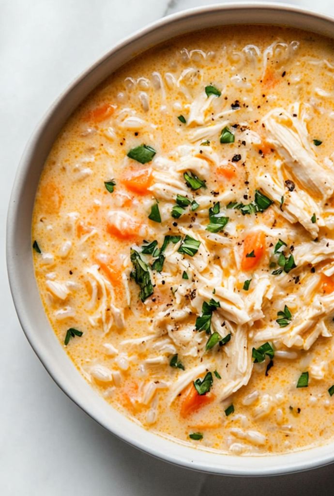 creamy chicken and rice soup recipe