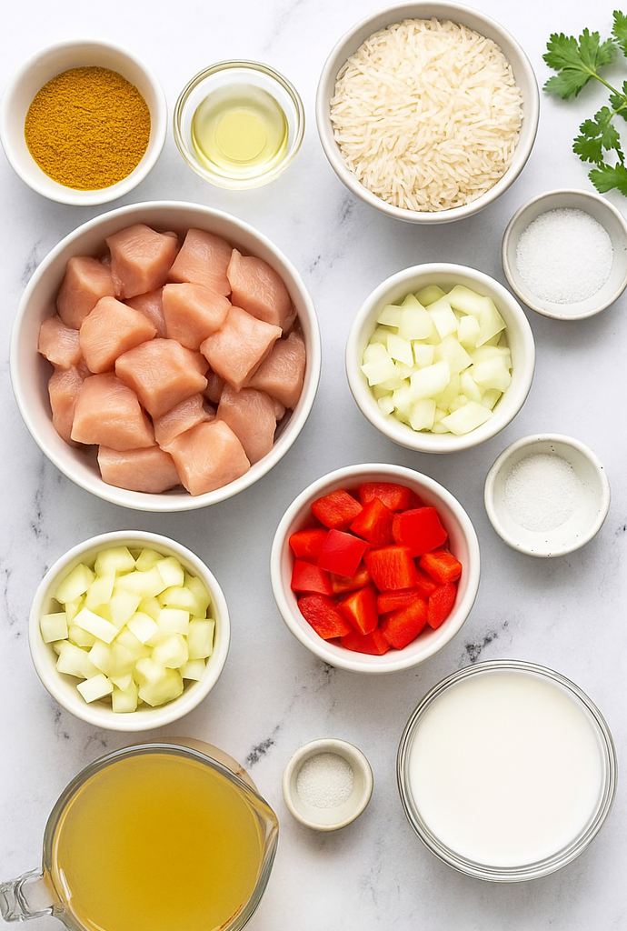 curry chicken and rice ingredients