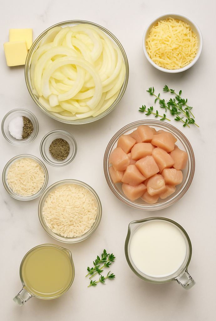 french onion chicken and rice recipe ingredients​