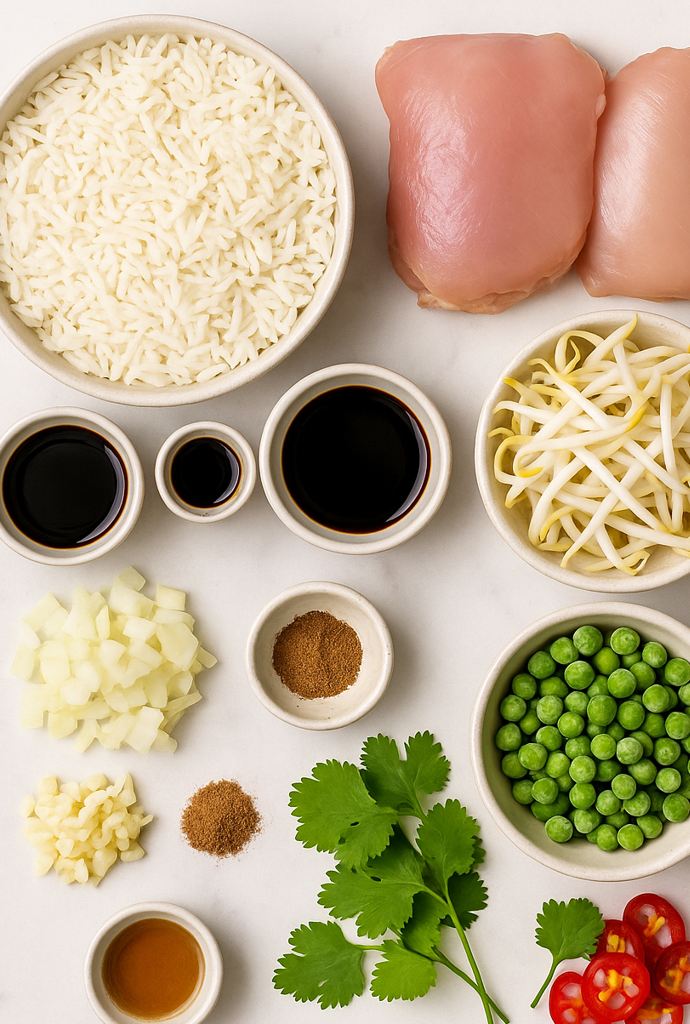 air fryer chicken and rice ingredients
