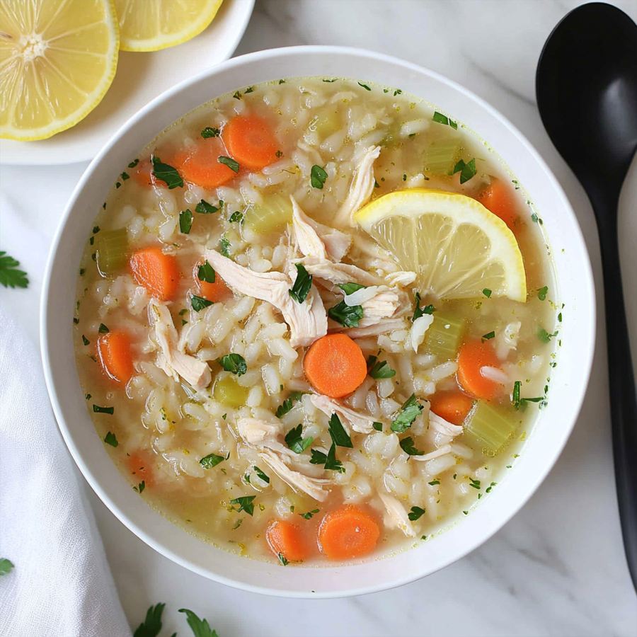 chicken lemon rice soup