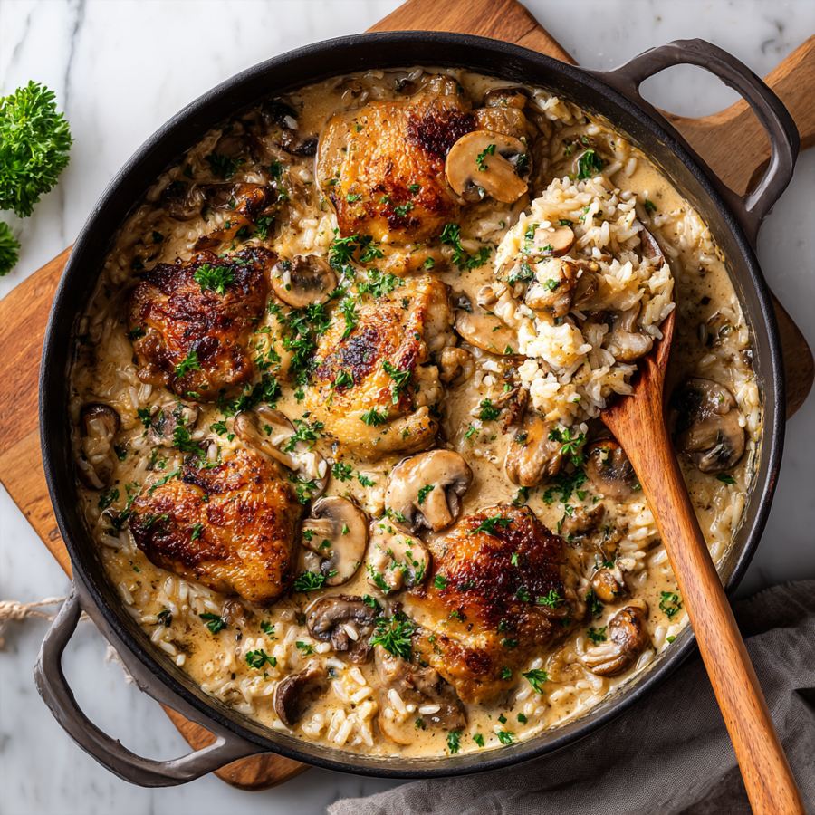 cream of mushroom chicken with rice