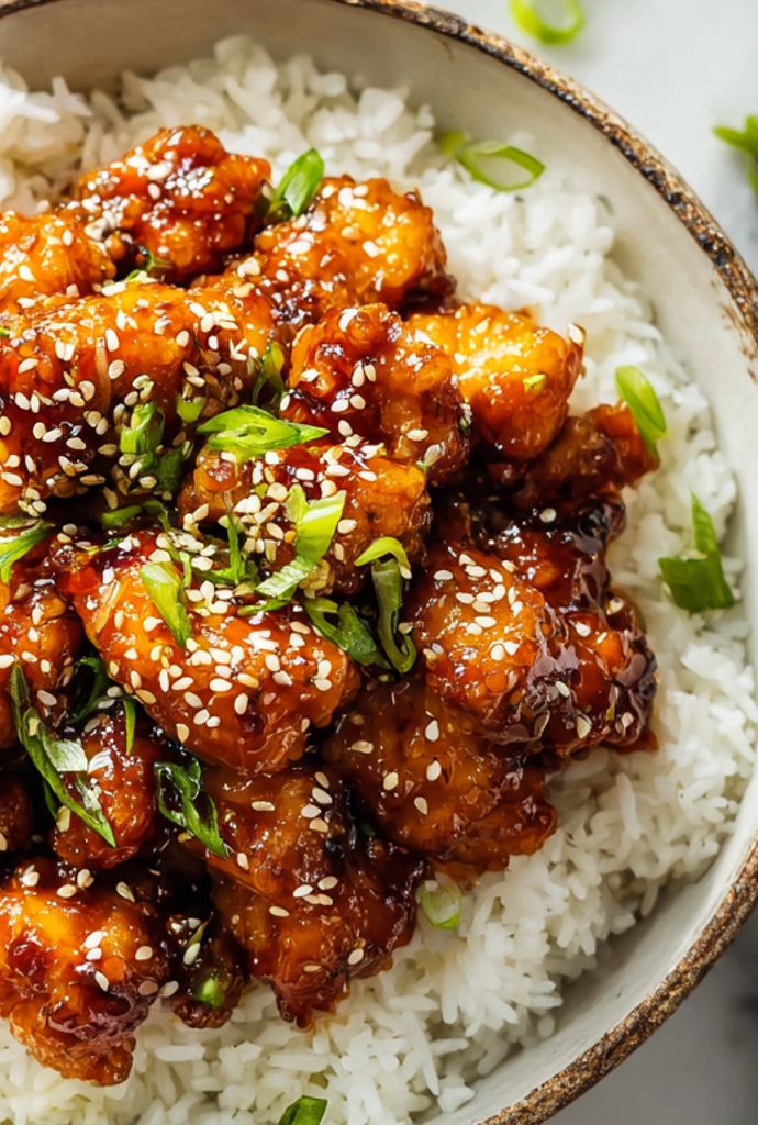 sesame chicken over rice recipe