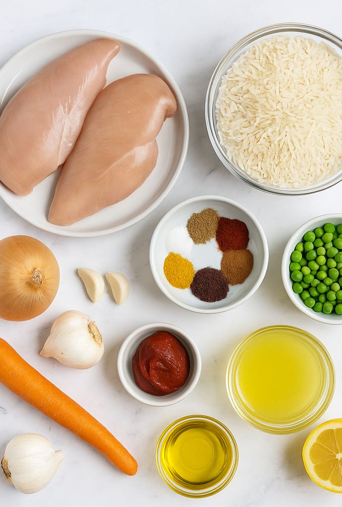 syrian chicken and rice ingredients