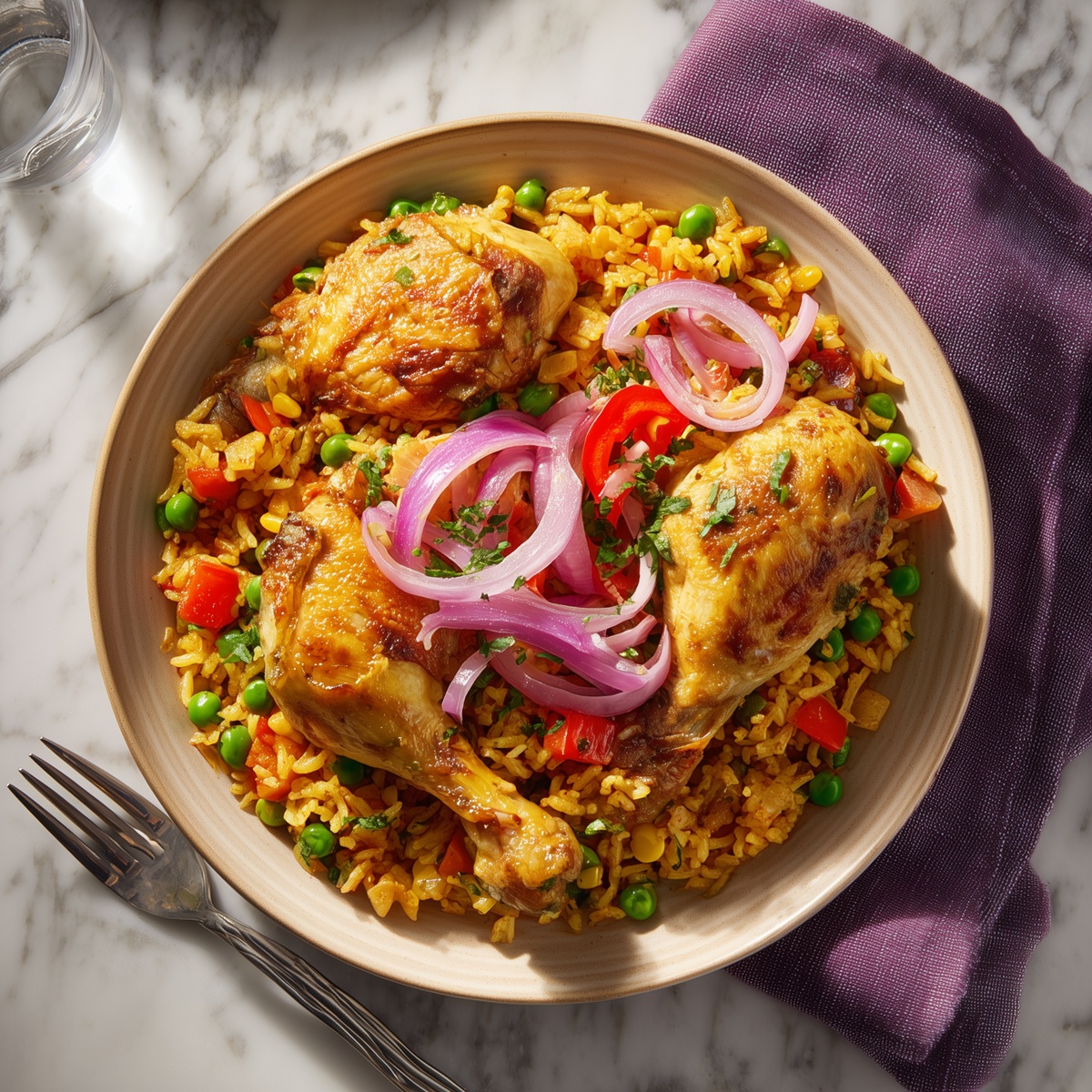 arroz con pollo peruano