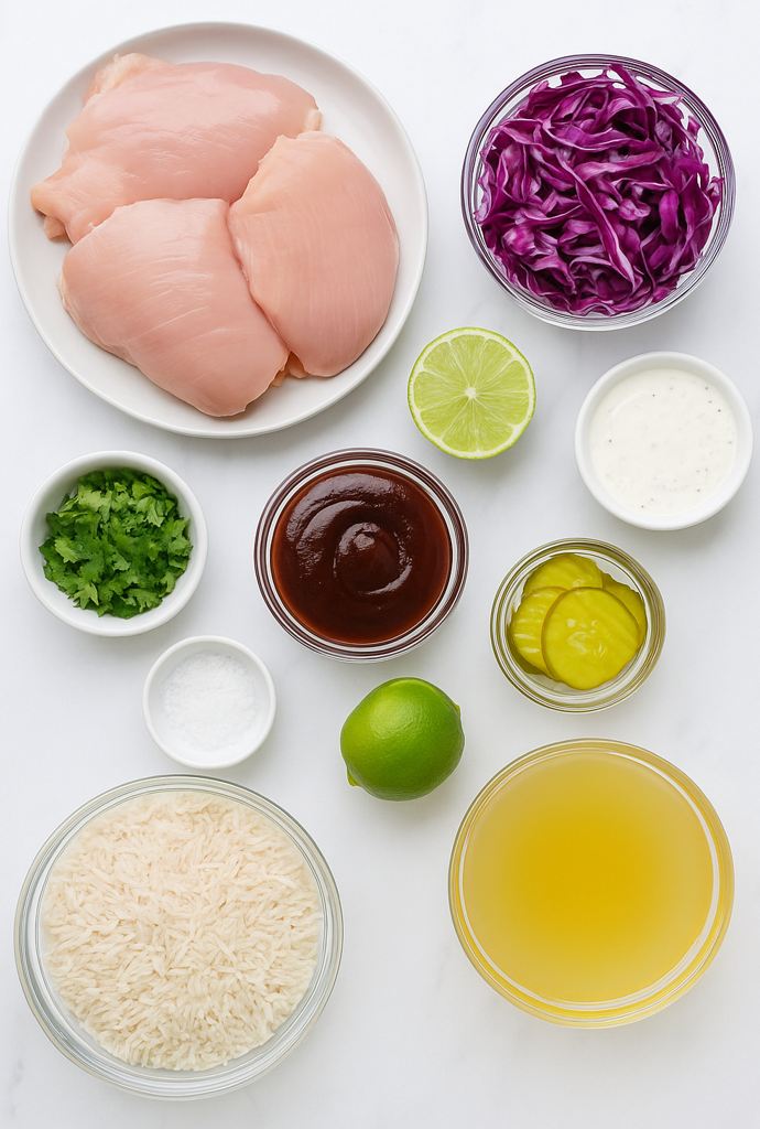 bbq grilled chicken and rice ingredients