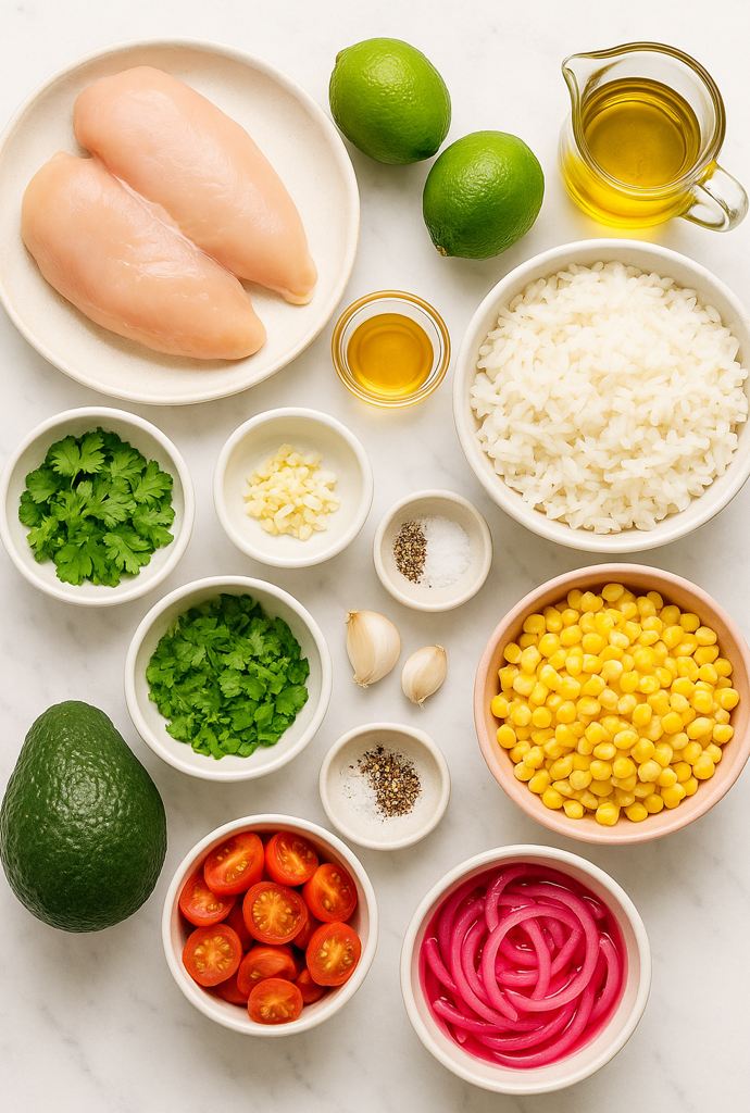 chicken avocado rice bowl ingredients