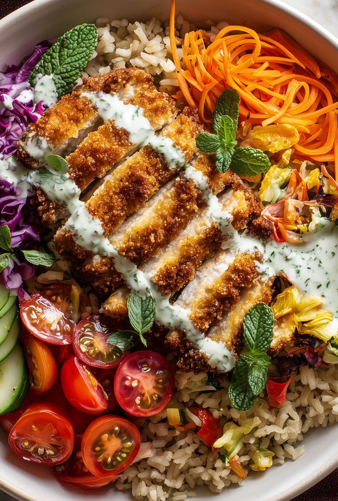 crispy chicken rice bowl recipe