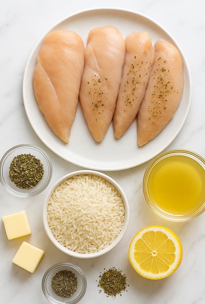 lemon herb chicken rice bake recipe ingredients
