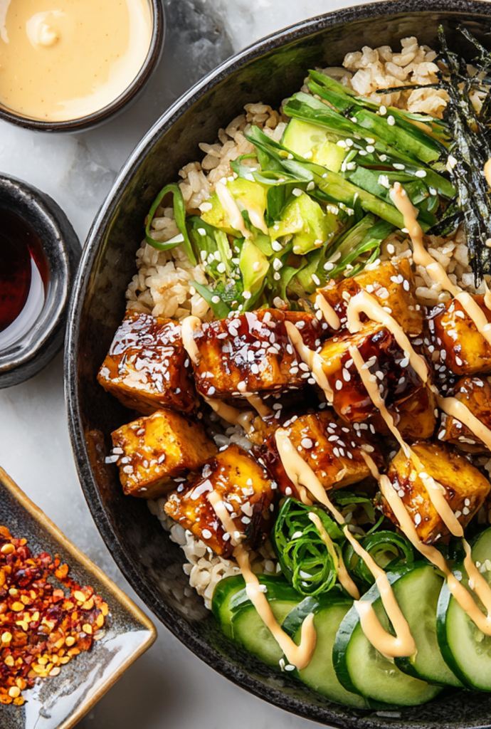 sushi-inspired chicken rice bowl recipe