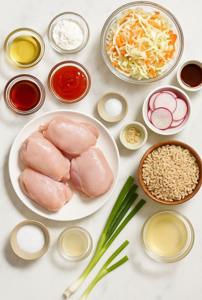 sweet-and-sour chicken bowls ingredients