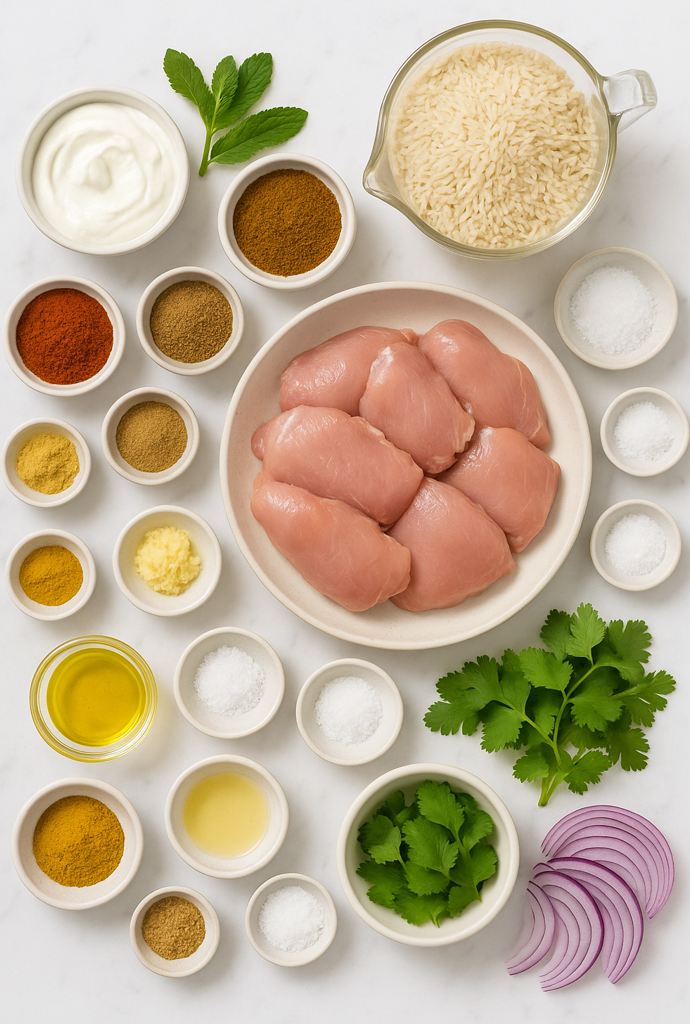 tandoori chicken and rice ingredients