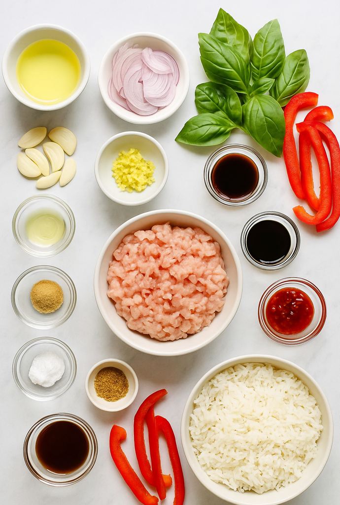thai basil chicken with jasmine rice ingredients