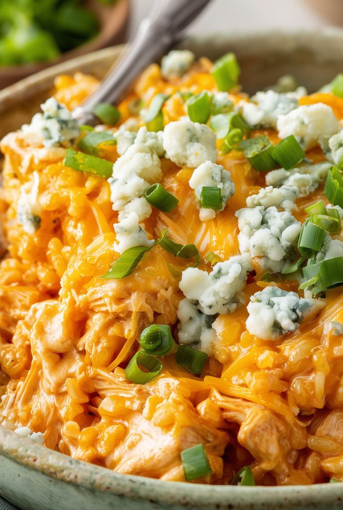 Buffalo chicken and rice casserole recipe