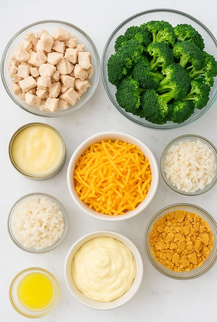 Cheesy chicken broccoli rice casserole ingredients