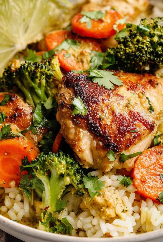 One-pot Green Curry Chicken and Rice Recipe