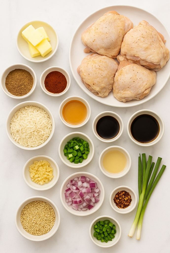 One-Pot Honey Garlic Chicken and Rice Ingredients