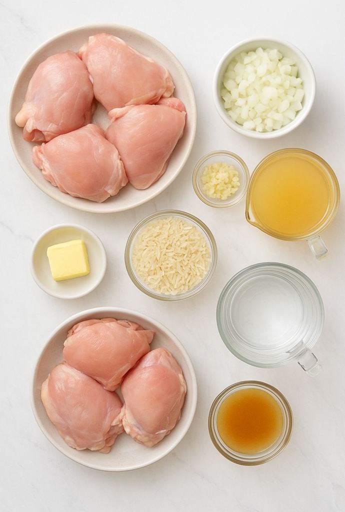 Oven-Baked Chicken and Rice Ingredients