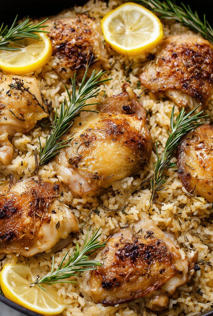 Rosemary lemon chicken and rice recipe