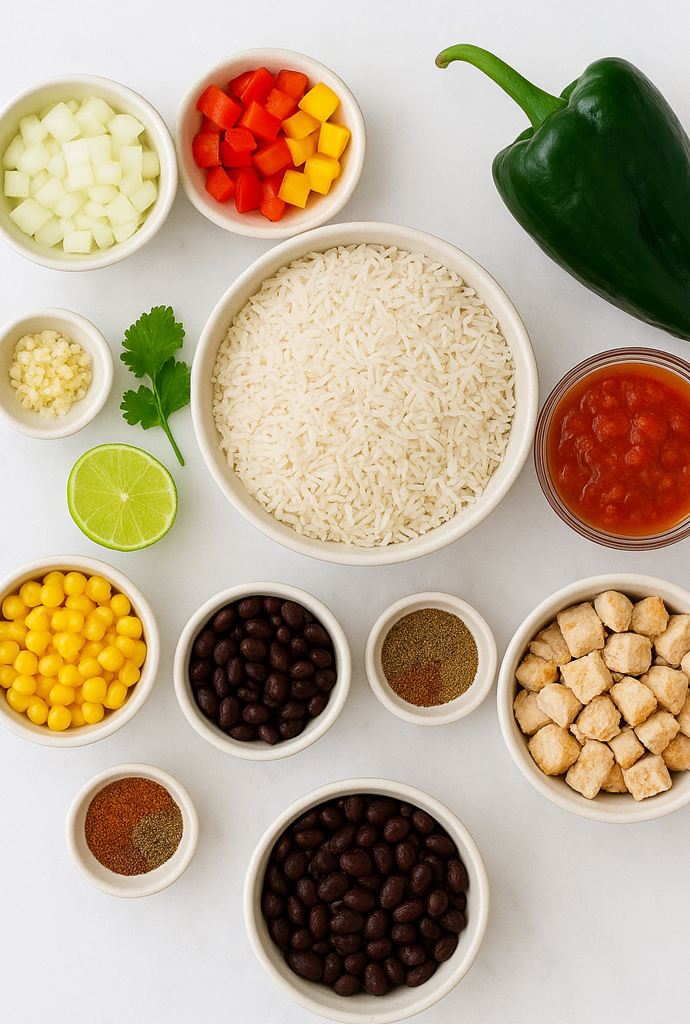 Southwest Chicken and Rice Bowl Ingredients
