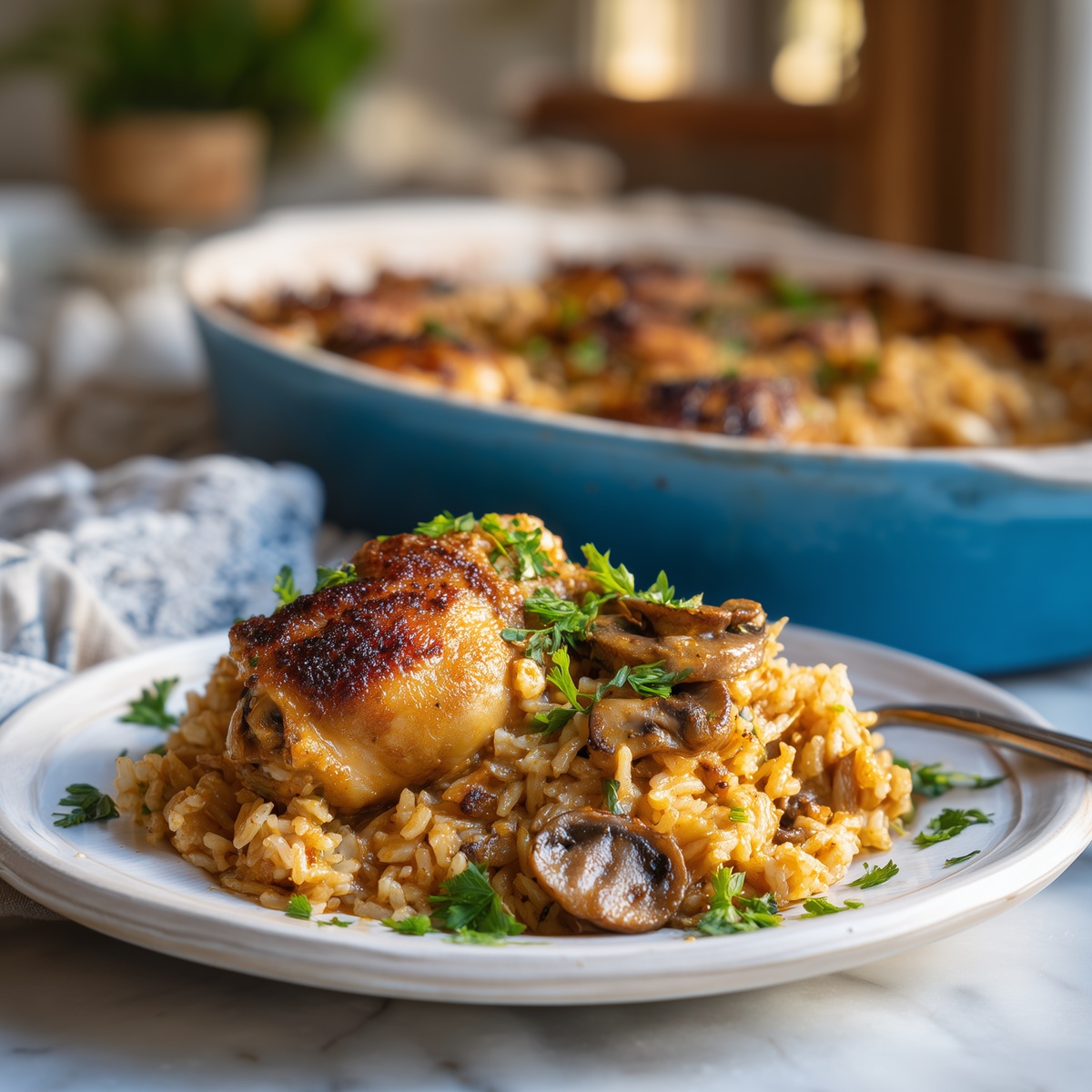 Stick of butter chicken and rice
