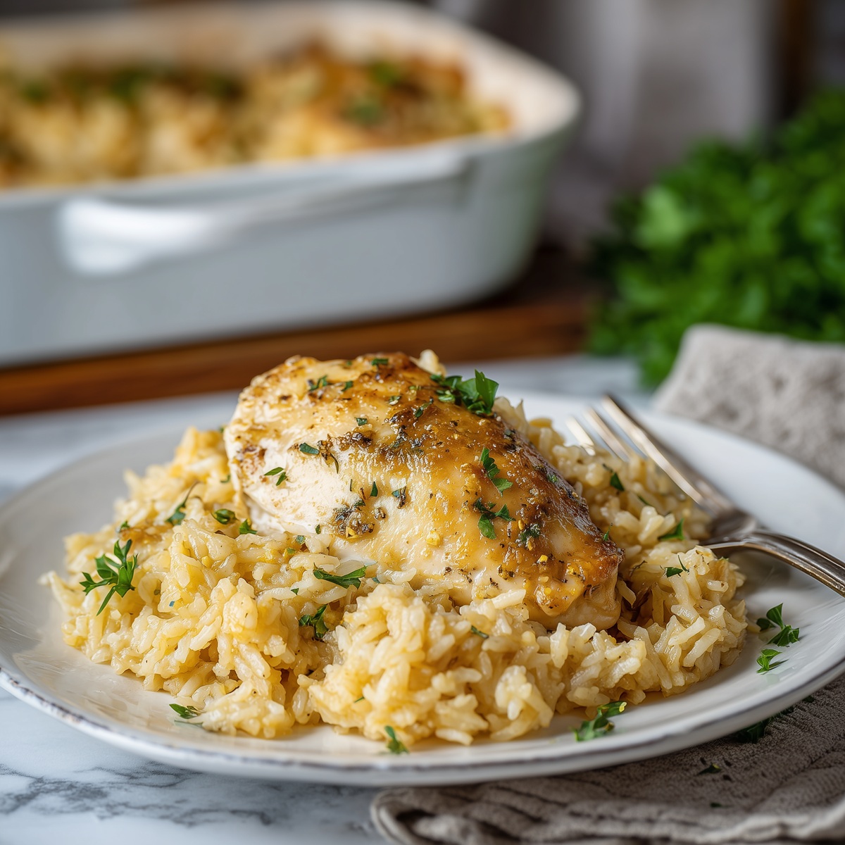 No-peek chicken and rice