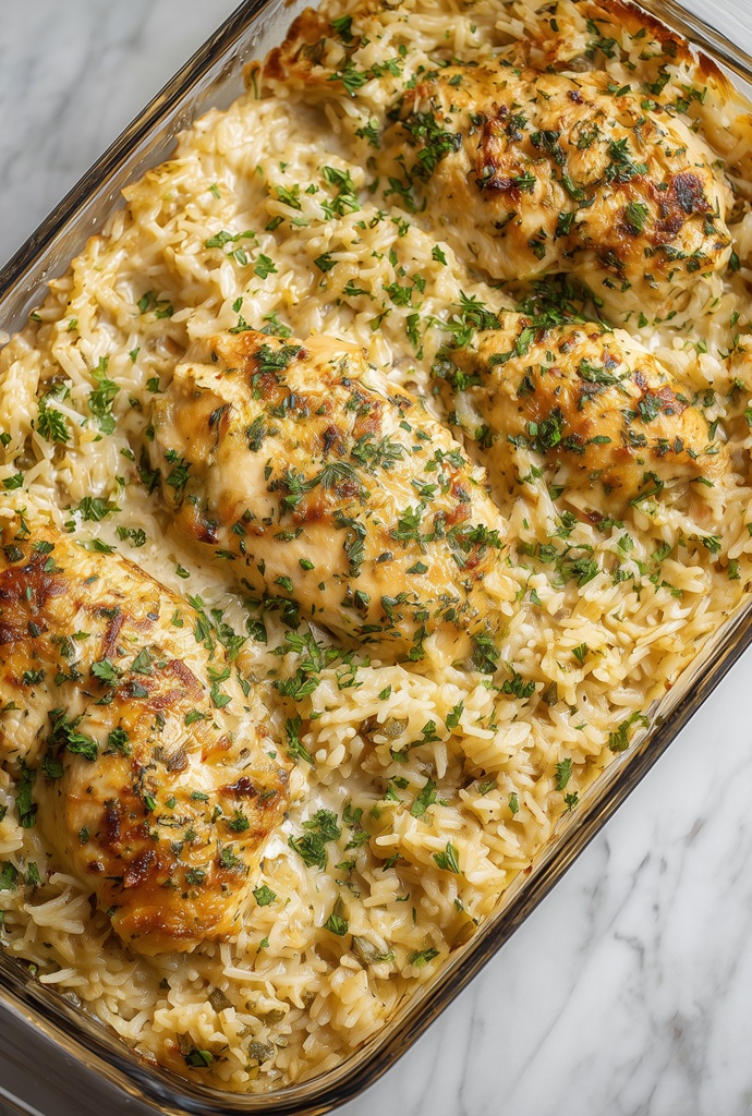 No Peek Chicken and Rice Casserole Recipe