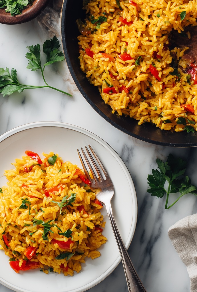Spanish Yellow Rice Recipe Dish
