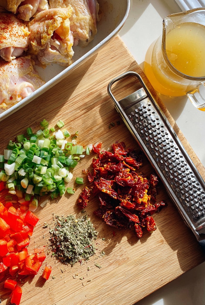 One-Pot Garlic Chicken and Rice Ingredients