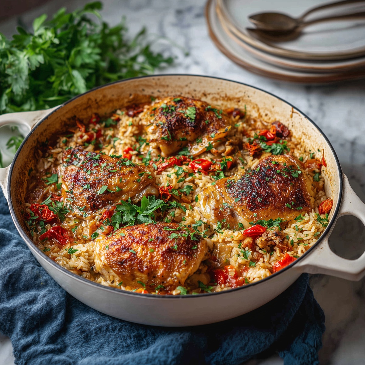 One-Pot Garlic Chicken and Rice