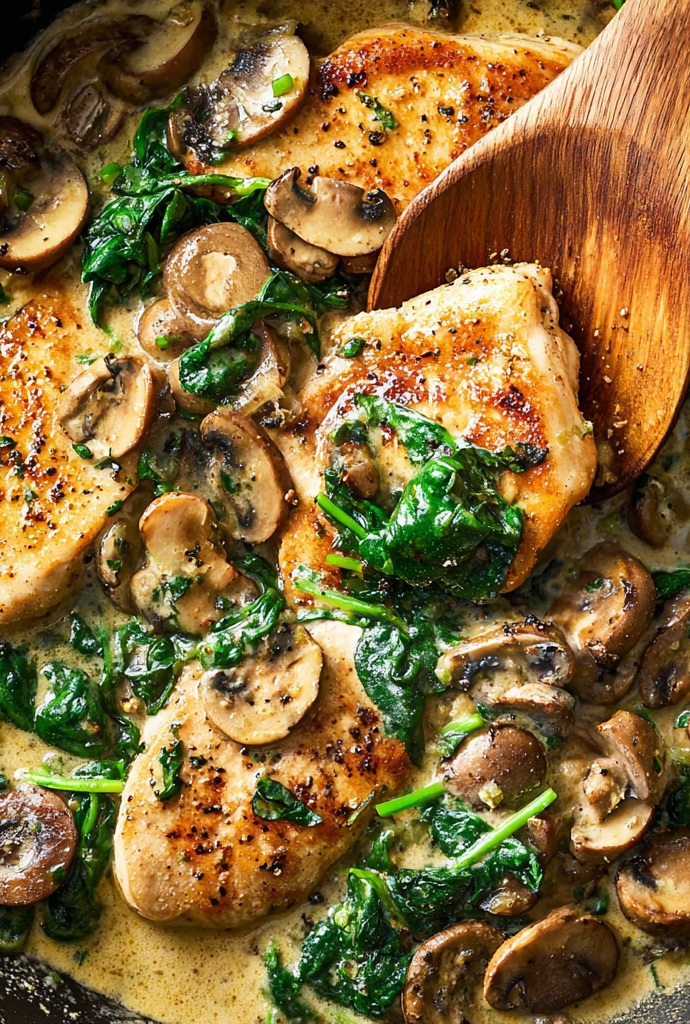 Chicken Spinach Mushroom Recipe Dish