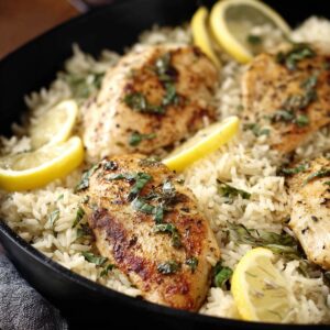 One Pan Lemon Basil Chicken and Rice