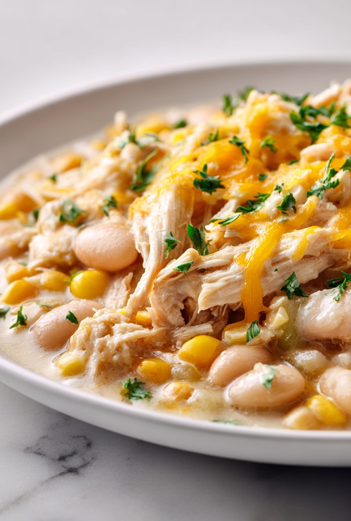 White Chicken Chili Recipe Dish