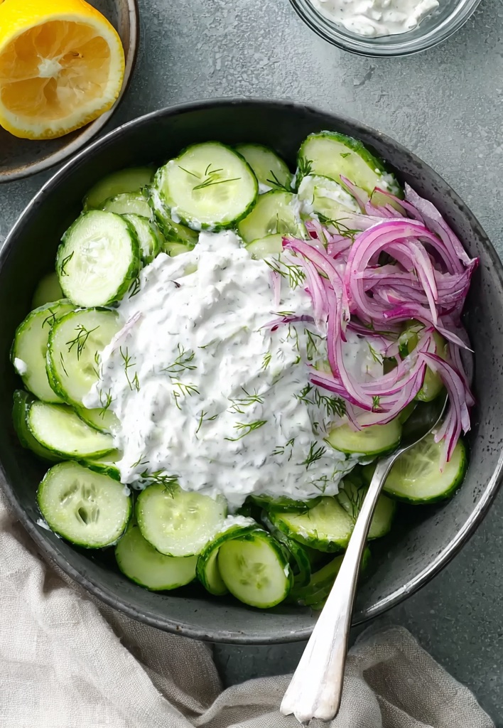 Creamy Cucumber Salad with Greek Yogurt
